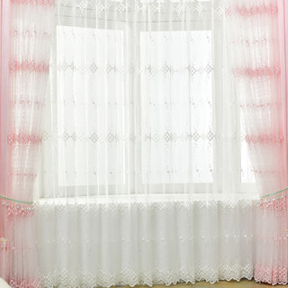 Small Great Things White Flower Embroidered Sheer Curtain 3