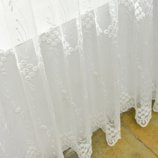 Small Great Things White Flower Embroidered Sheer Curtain 2