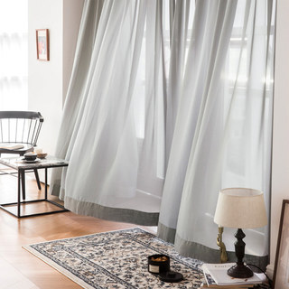 Soft Breeze Gray Chiffon Sheer Curtain 1