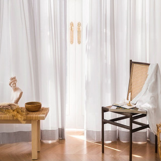 Soft Breeze Pastel Gray Chiffon Sheer Curtain 2