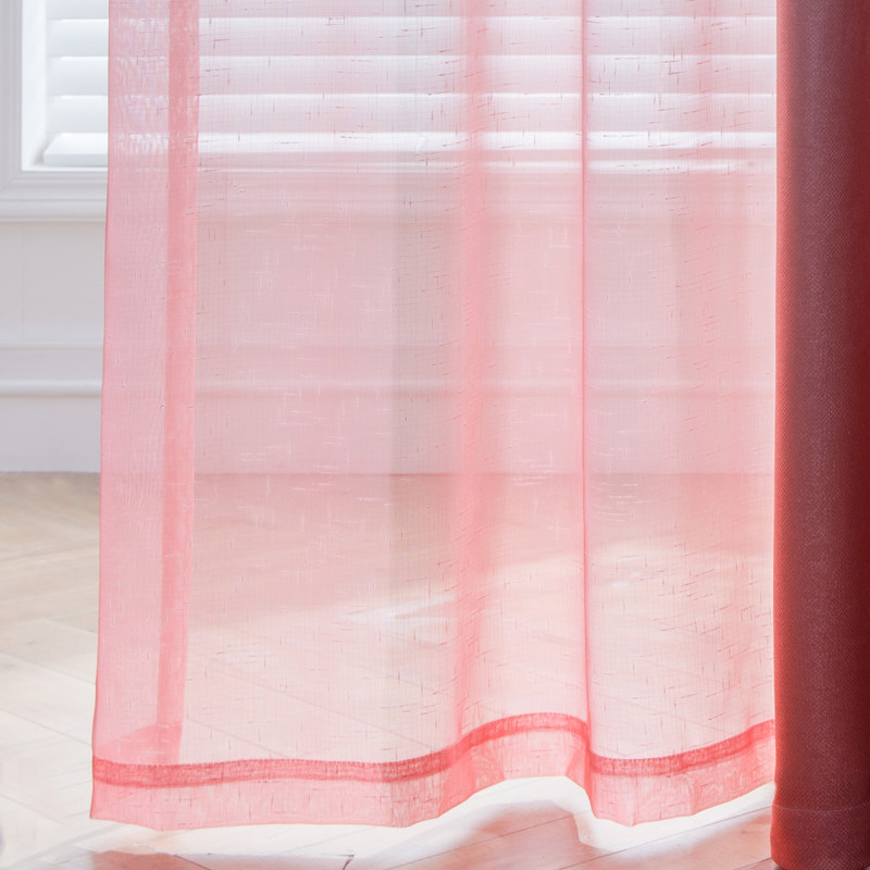 Red Orange Ombre Sheer Curtains