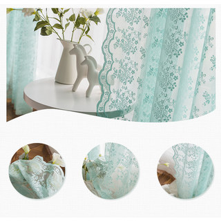 Posey Pastel Green Lace Net Curtains 10