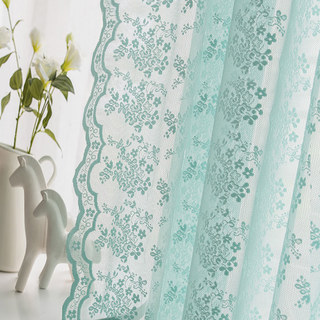 Posey Pastel Green Lace Net Curtains 1