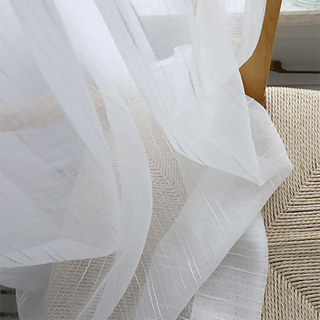 The New Neutral White Sheer Curtains with Exquisite Striped Texture 11