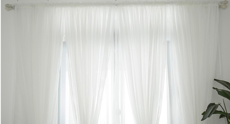 White Rod Pocket Sheer Curtain