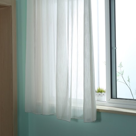 waterfall white voile curtain