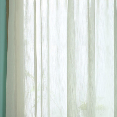 Silk Waterfall Cream Striped Chiffon Sheer Curtain 1