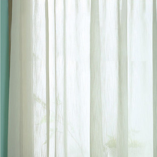 Silk Waterfall Cream Striped Chiffon Sheer Curtain