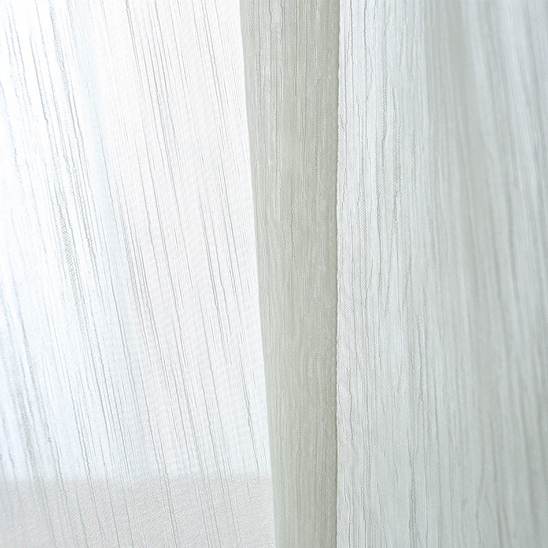 Silk Waterfall White Striped Chiffon Sheer Curtain