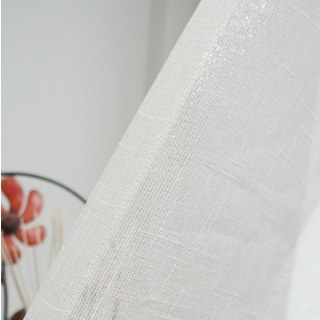 Subtle Silver-Strand Textured Glittering White Sheer Curtain 4