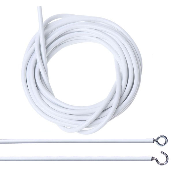 Net Curtain Wire Window Cord White Cable 30M Hooks & Eyes Choose From 500mm 