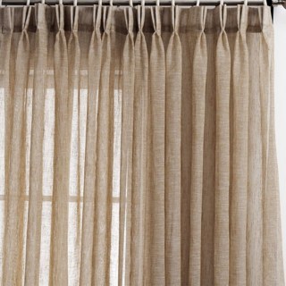 Daytime Textured Weaves Light Brown Sheer Curtain 3