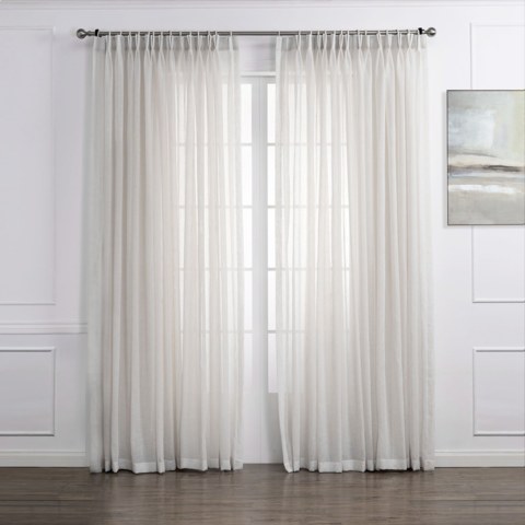 Daytime Textured Weaves Vanilla White Sheer Curtain 1