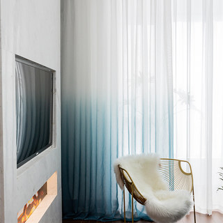 The Perfect Blend Ombre Pacific Blue Sheer Curtain 3