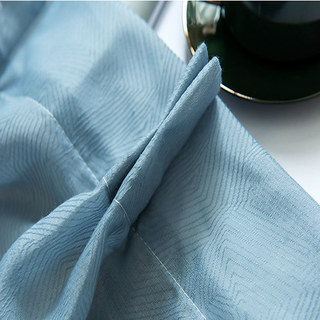 Lino Textured Blue Sheer Curtain 7