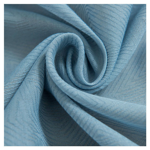 Lino Textured Blue Sheer Curtain 1