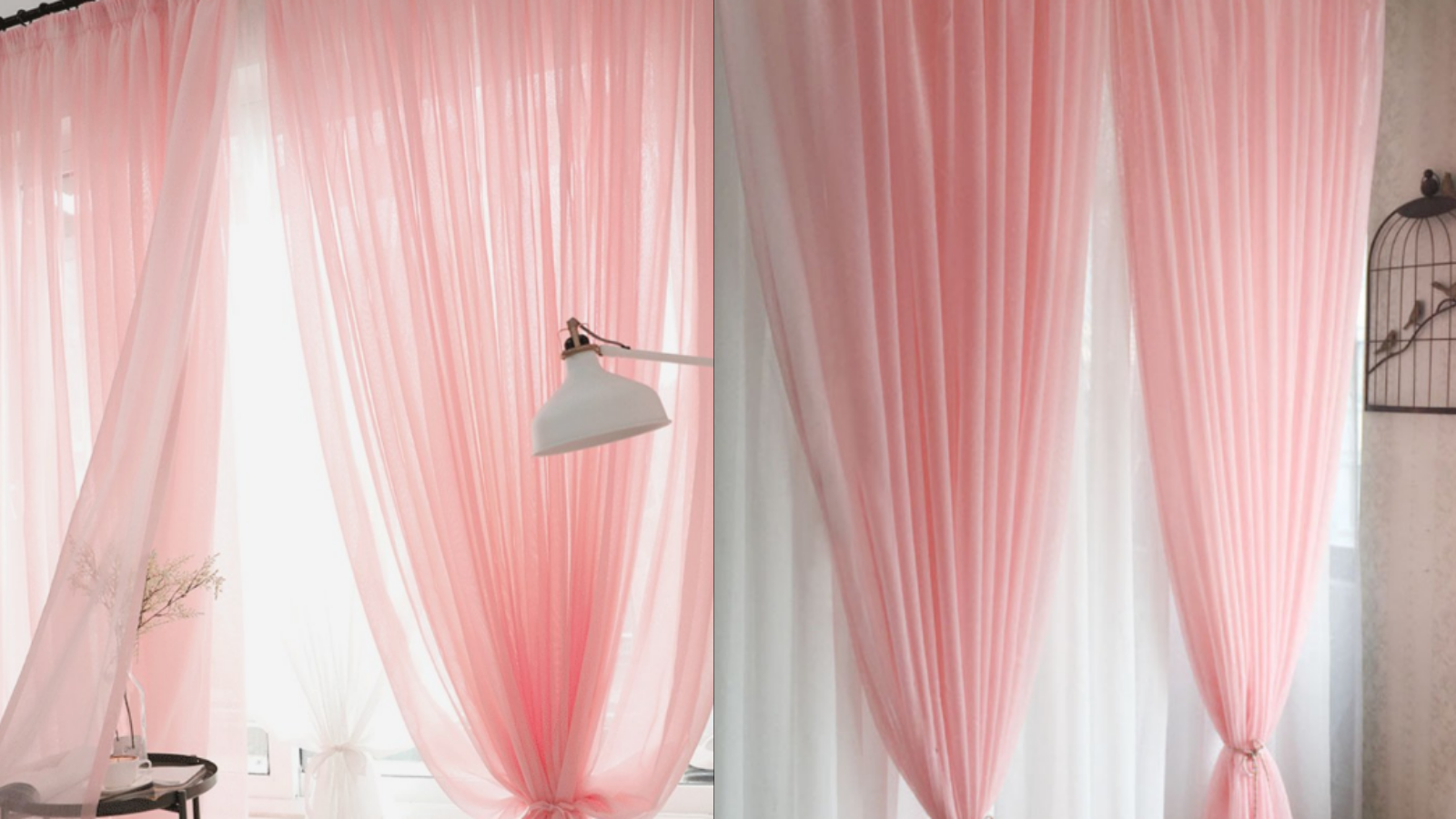 pink sheer curtains
