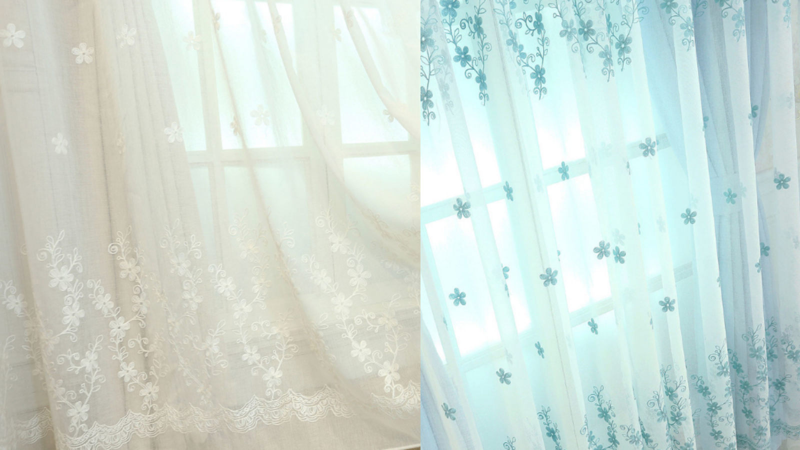 embroidery voile curtains