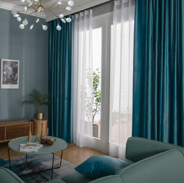 Teal Velvet Curtains