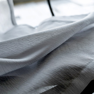 Silk Waterfall Light Gray Striped Chiffon Sheer Curtain with Soft Sheen
