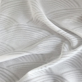 Rolling Hills Art Deco White Jacquard Shell Pattern Sheer Curtain 6
