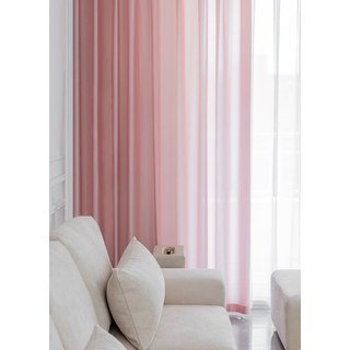 Silk Road Coral Powder Pink Chiffon Sheer Curtain 2