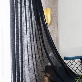 A Touch of Sunshine Black Heavy Semi Sheer Curtain 2