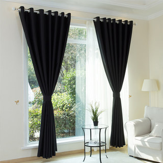 Smooth Onyx Black Velvet Curtain Drapes 2