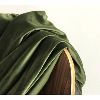 Premium Renaissance Olive Green Velvet Curtain Drapes 5