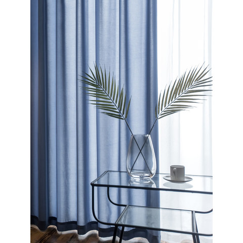 blue sheer voile curtains