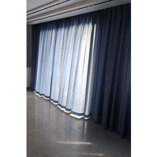 Silk Road Textured Navy Blue Chiffon Sheer Curtain 3