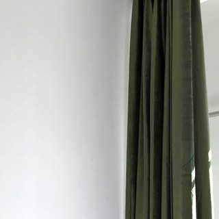 Premium Renaissance Olive Green Velvet Curtain Drapes 2