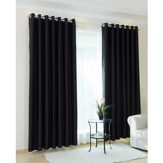 Smooth Onyx Black Velvet Curtain Drapes 1