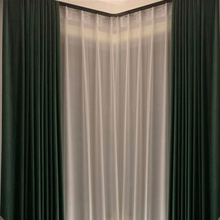 Premium Deep Forest Green Velvet Curtain Drapes 2