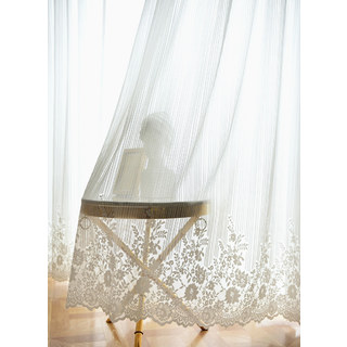 Morning Chamomile Ivory White Lace Sheer Curtain 4