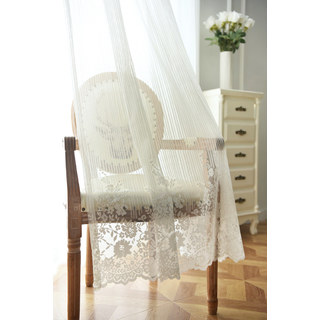 Morning Chamomile Ivory White Lace Sheer Curtain 7