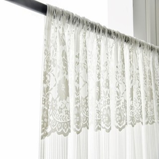 Morning Chamomile Ivory White Lace Sheer Curtain 10