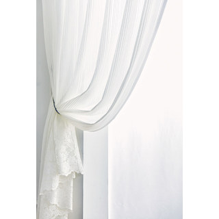 Morning Chamomile Ivory White Lace Sheer Curtain 6