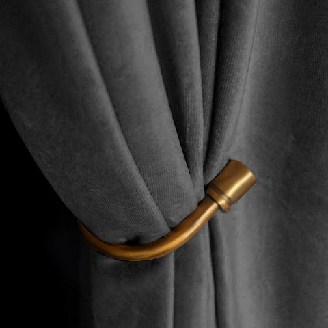 Premium Dark Charcoal Gray Velvet Curtain Drapes 1