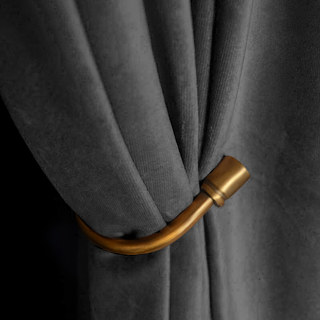 Premium Dark Charcoal Gray Velvet Curtain Drapes