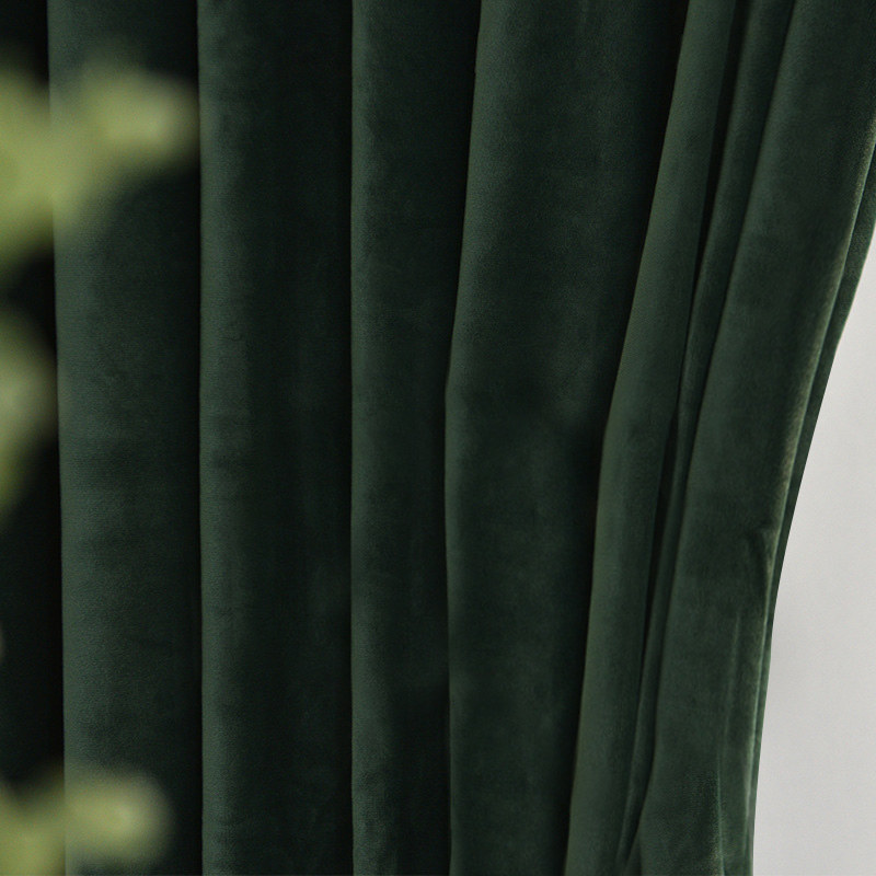 Premium Deep Forest Emerald Green Velvet Curtain Drapes