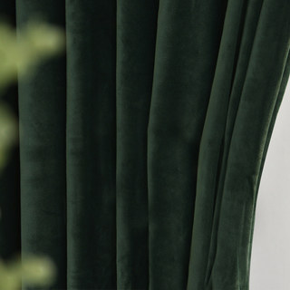 Premium Deep Forest Green Velvet Curtain Drapes