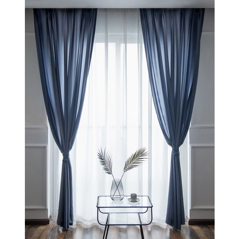 Navy blue shop sheer curtains