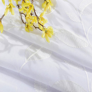 Wispy Woodland White Embroidered Sheer Curtain 6
