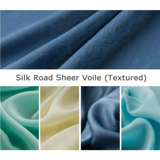 Silk Road Light Turquoise Green Textured Chiffon Sheer Curtain 5