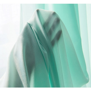 Silk Road Light Turquoise Green Textured Chiffon Sheer Curtain 5