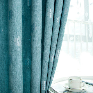 Lucky Clovers Blackout Dusky Blue Curtains 5