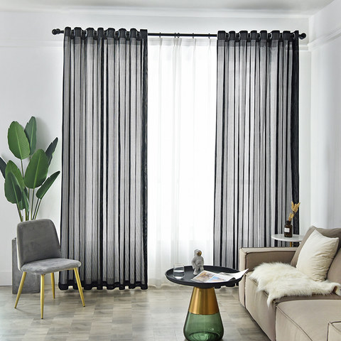 black sheer curtains