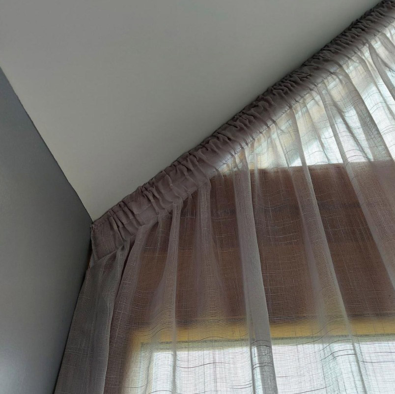 How To Hang Curtains On Apex And Angled, How To Put Curtains On Angled Window