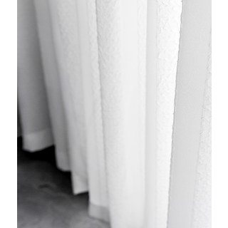Funkier White Crushed Sheer Curtain With Thick Bold Stripes 4